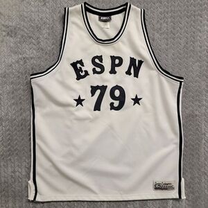 ESPN Classic '79 White Black Basketball Jersey Size 2XL Promo‎